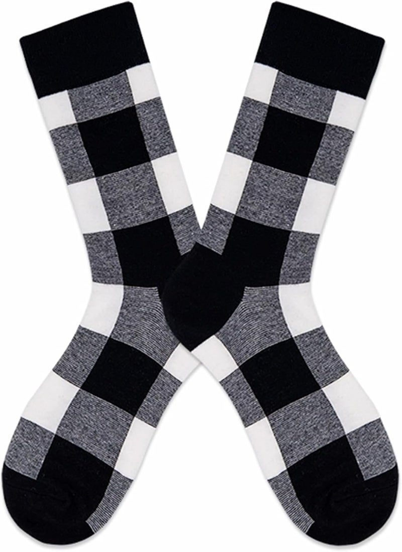 UTOWO Buffalo-Plaid-Cotton-Socks - Check Crew Socks Hiking Casual Warm Socks 2-pairs Fit for women - Image 5